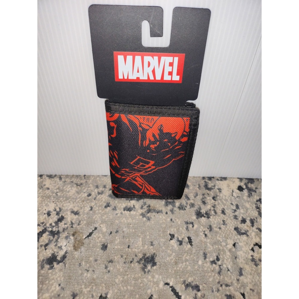Marvel Daredevil Wallet Bioworld The Man Without Fear Black Nylon Trifold New